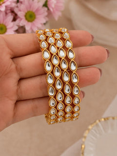Gold Polki Kundan Kada | Rajwadi Kangan | Indian Bridal Jewelry | Wedding Bangles
