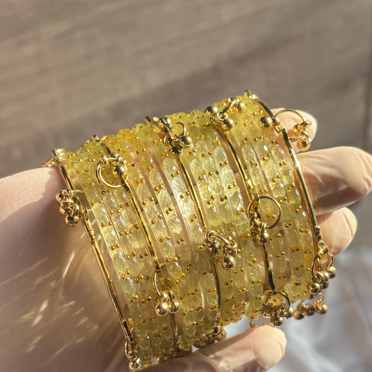 Pista Kashmiri Glass Bangles Set Raindrop Bridal Bangles Pakistani Indian Wedding Jewelry - 5