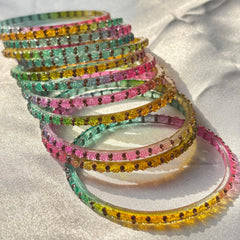 Multicolor Glass Bangles Set | Gold Kashmiri Ghungroo | South Indian Bridal | Wedding Jewelry - 13