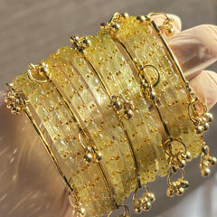 Pista Kashmiri Glass Bangles Set Raindrop Bridal Bangles Pakistani Indian Wedding Jewelry - 6