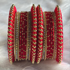 Red Bridal Bangles Jaipuri Wedding Jewelry Punjabi Chuda Set Rajwadi Kundan Kada - 7