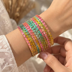Multicolor Glass Bangles Set | Gold Kashmiri Ghungroo | South Indian Bridal | Wedding Jewelry - 7