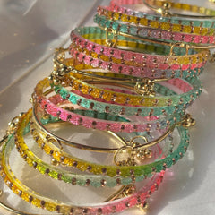 Multicolor Glass Bangles Set | Gold Kashmiri Ghungroo | South Indian Bridal | Wedding Jewelry - 8