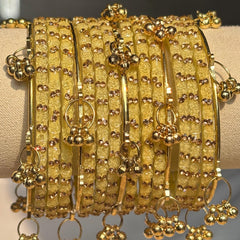 Rose Beige Kashmiri Glass Bangles Set Raindrop Indian Bridal Churiyan Pakistani Wedding Jewelry