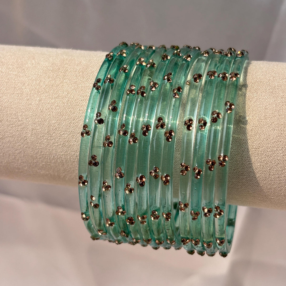 Ghungroo Bangles Yellow Red Seafoam Cowrie Shell Kashmiri Churiyan Indian Diwali Bangles Set - 6