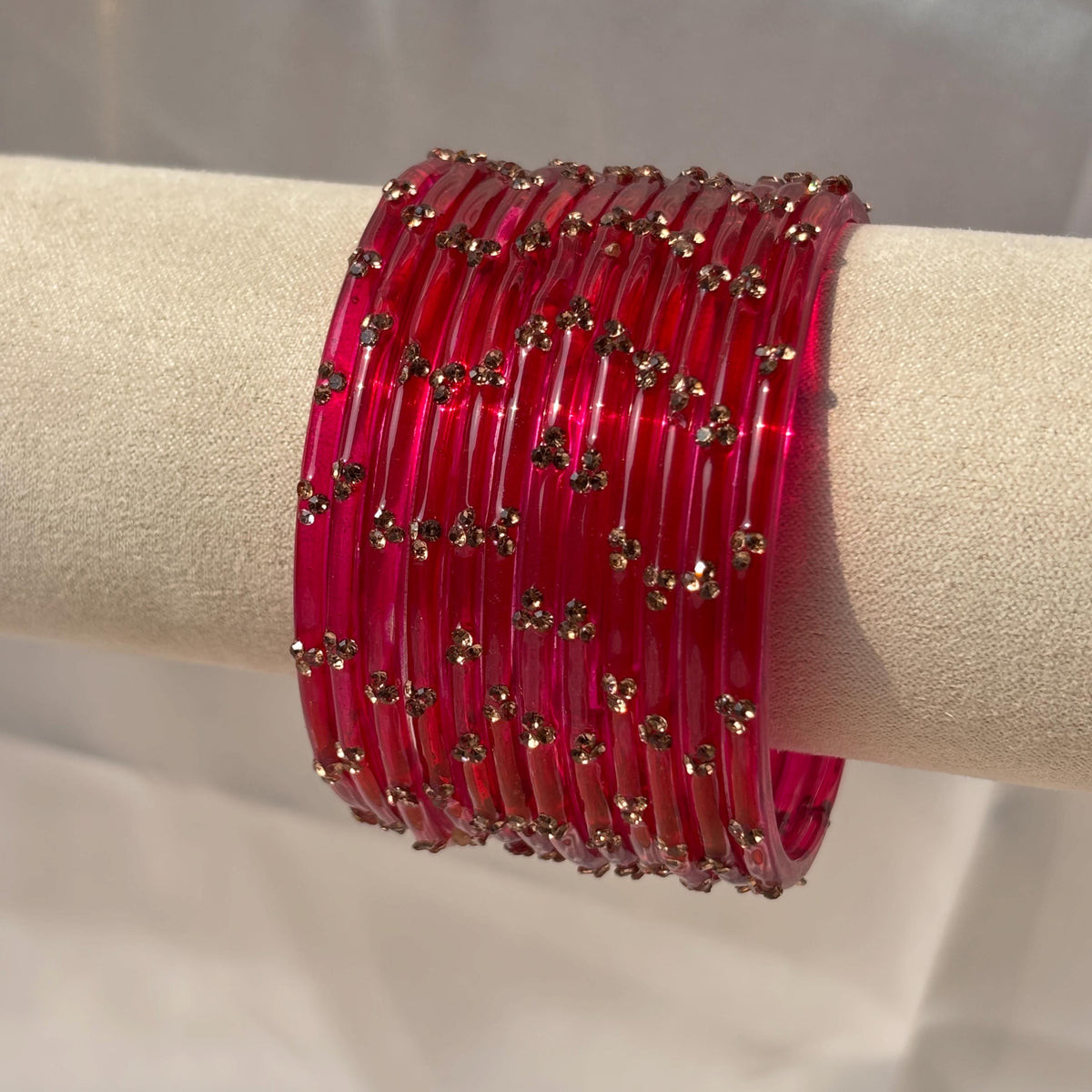 Ghungroo Bangles Yellow Red Seafoam Cowrie Shell Kashmiri Churiyan Indian Diwali Bangles Set - 10